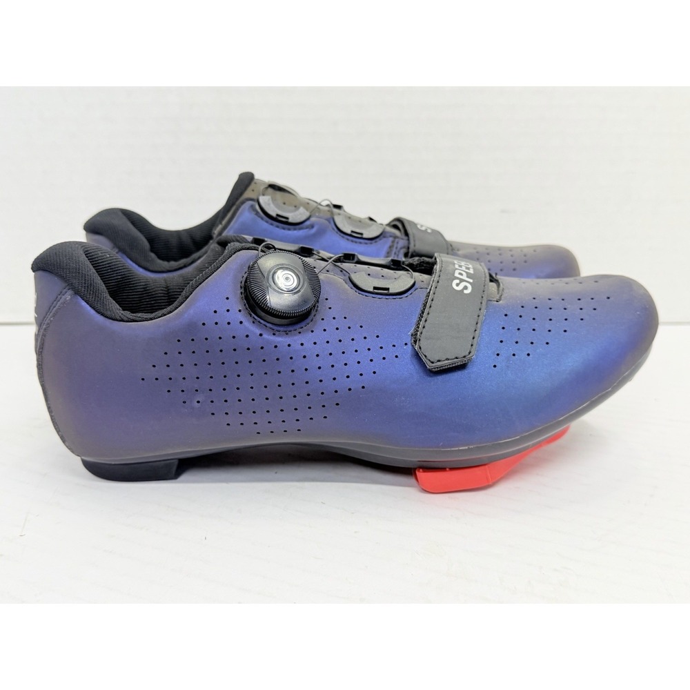 Speed Road Cycling Shoes BOA Dial Iridescent Blue Purple EU 40